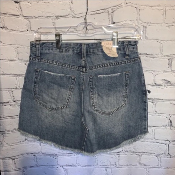 NWT Vanilla Star Distressed Mini Skirt Junios Size 7 Cotton Blue Denim - Picture 3 of 4